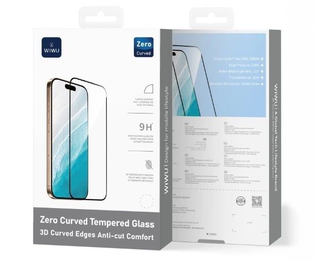  Kính 16 Promax Trong Wiwu 3D Curved Cao Cấp-Bo Cong Cạnh Viền, ôm sát màn hình 98%, không lẹm viền 