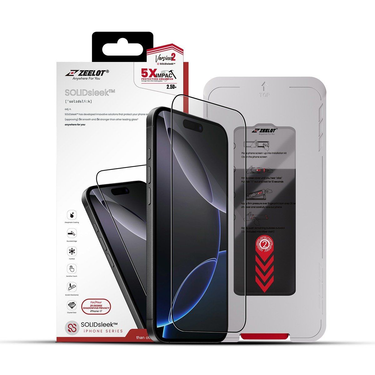  Kính 17 Promax Chống Nhìn trộm Zeelot SOLIDsleek (Có Khung Dán) 