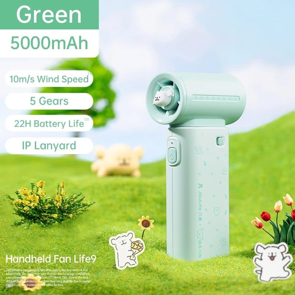  Quạt Cầm Tay Jisulife Life 9 - Xanh Maltese (Pin 5000mah) 