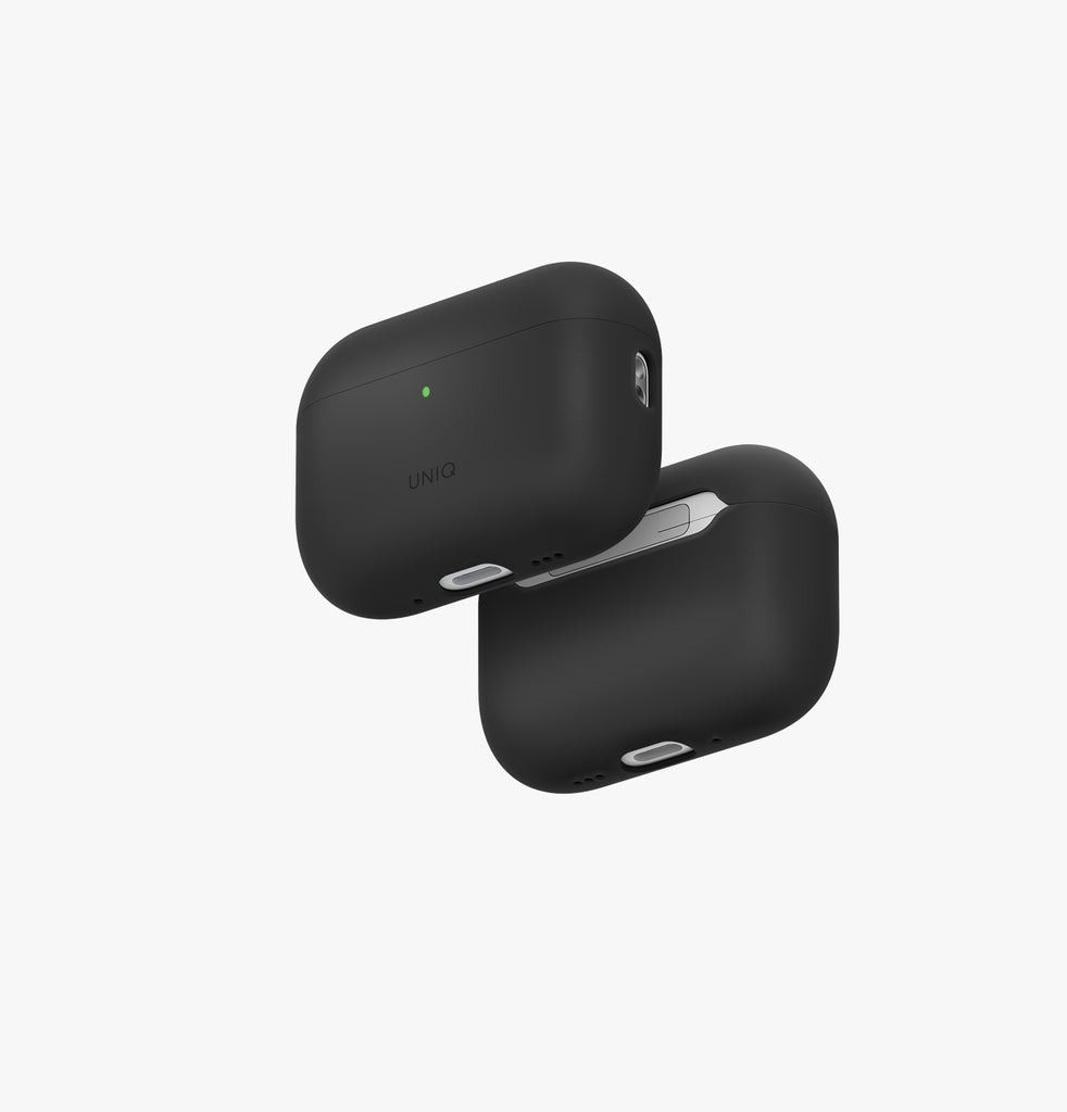  Case Airpods Pro 3 UNIQ Lino Hybrid Liquid Silicon - Black 