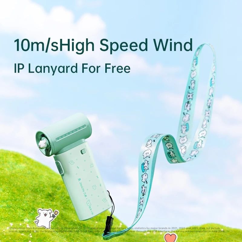  Quạt Cầm Tay Jisulife Life 9 - Xanh Maltese (Pin 5000mah) 