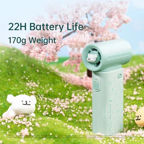  Quạt Cầm Tay Jisulife Life 9 - Xanh Maltese (Pin 5000mah) 