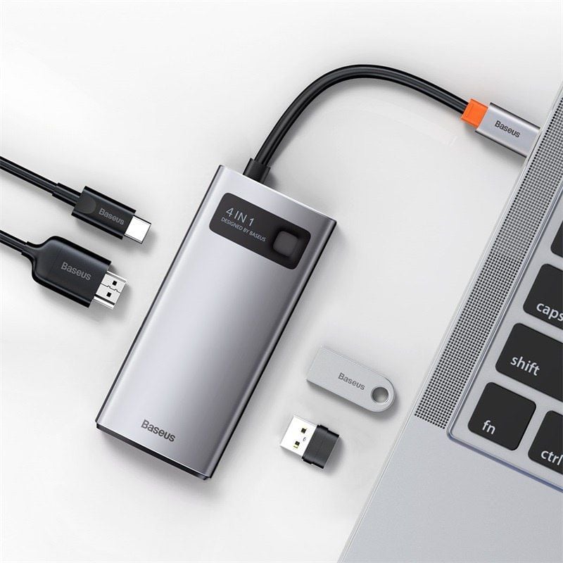  Hub Baseus Metal Gleam 4 in 1 Multifunction 