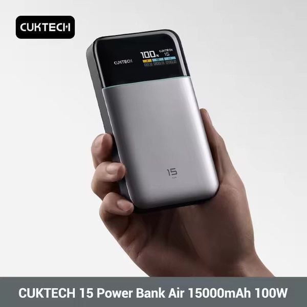  Pin Cuktech 15 Air 15.000mah PB150S 100W - Xám 