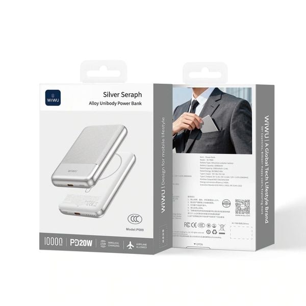  Pin Wiwu 10.000mah Silver Seraph Magsafe - Bạc 