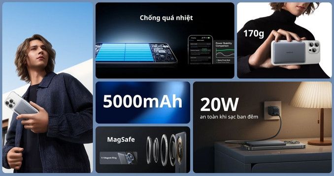  Pin Baseus PicoGo AM41 Ultra-slim 5000mah 20W - Titan 