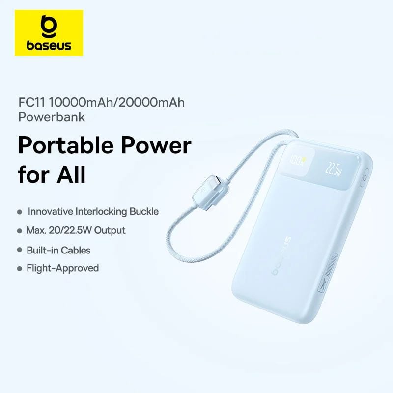  Pin Baseus EnerFill FC 11 Digital display 20.000mah 22.5W - Beige 