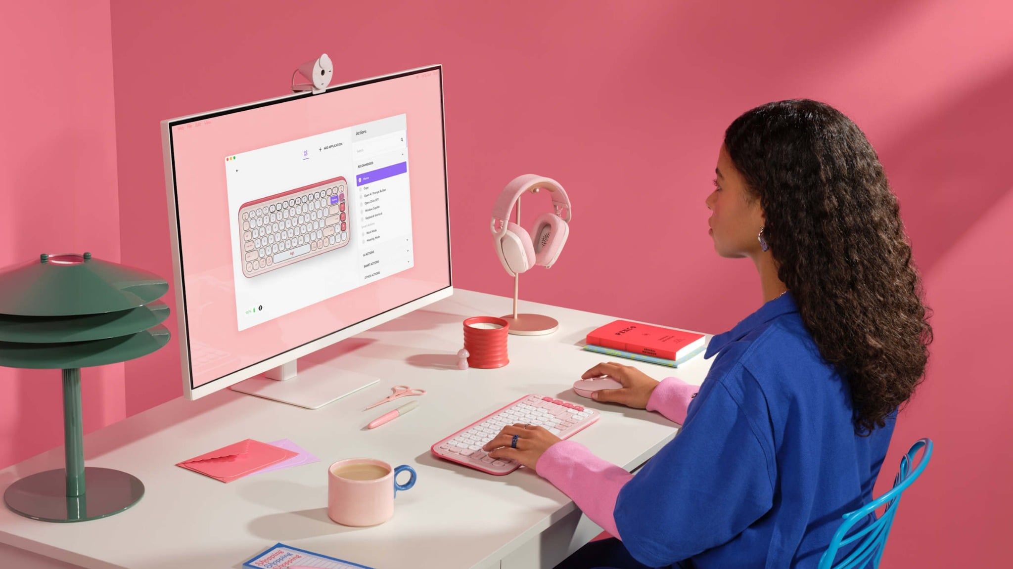  Bàn Phím Logitech Pop iCon Keys New - Hồng 