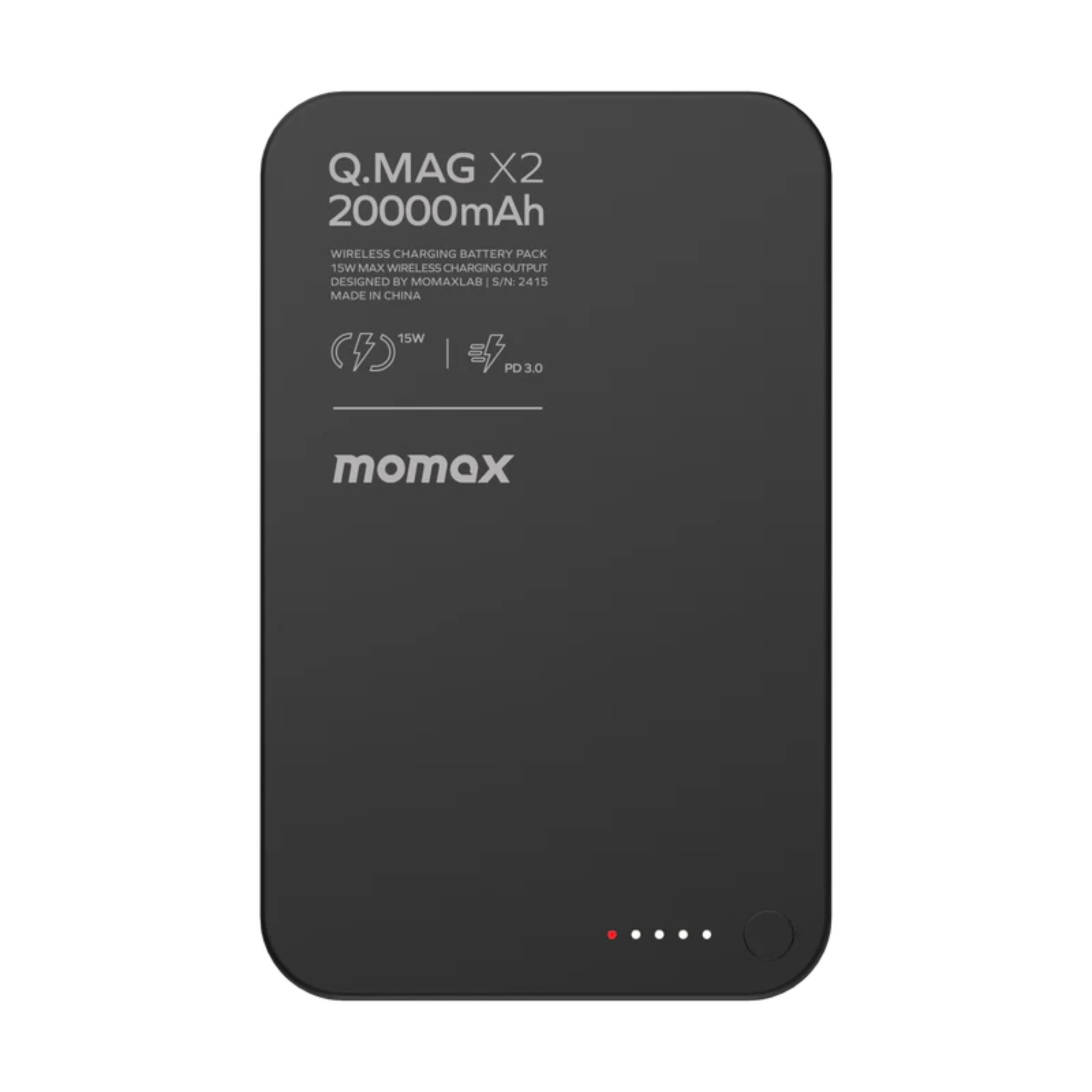  Pin Momax 20.000mah QMag Qi2 Magsafe (Có 3C) - Đen 