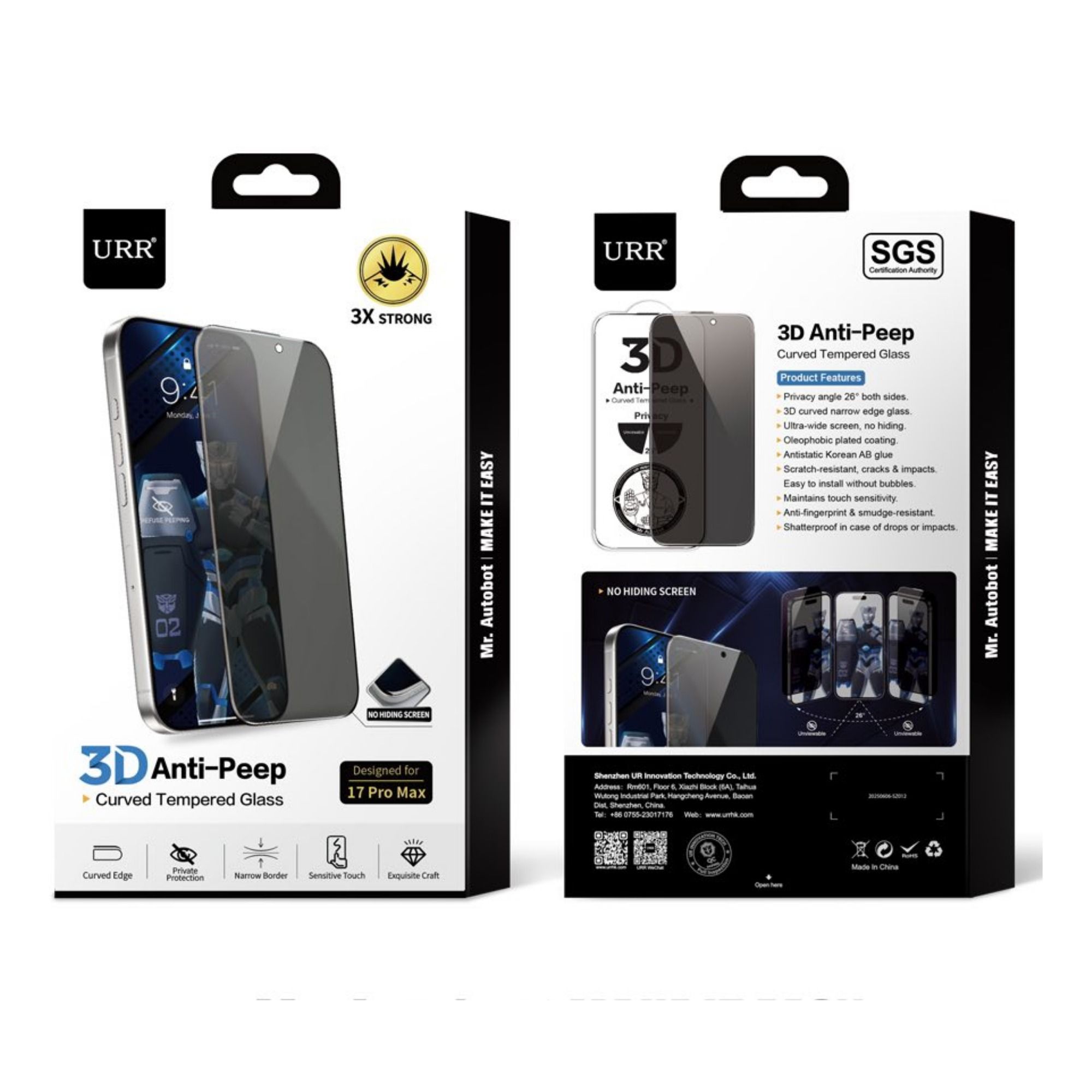  Kính 16 Promax Chống Nhìn Trộm URR 3D 