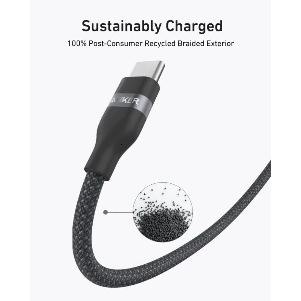  Cáp Anker C-C Upcycled-Braided 240W 0.9m (Đen) - A82E2 