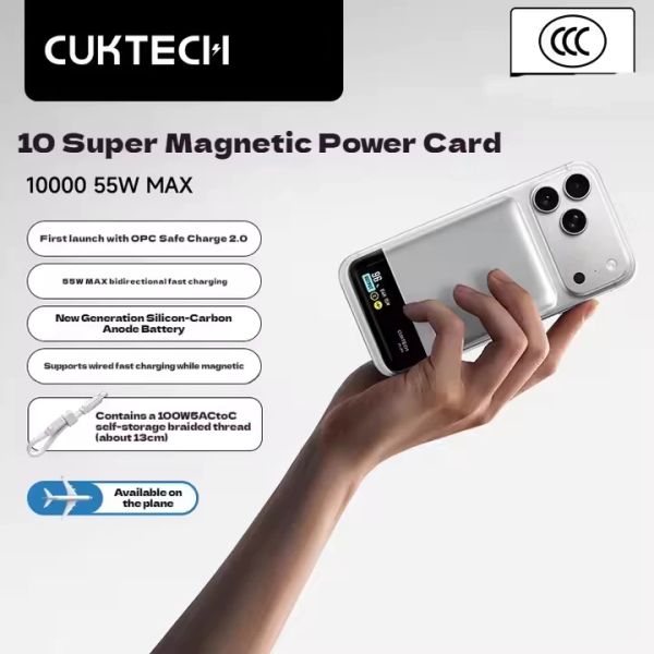  Pin Cuktech 10 Air 10.000mah 55W Có Magsafe+ Màn Hình - WPB100P 