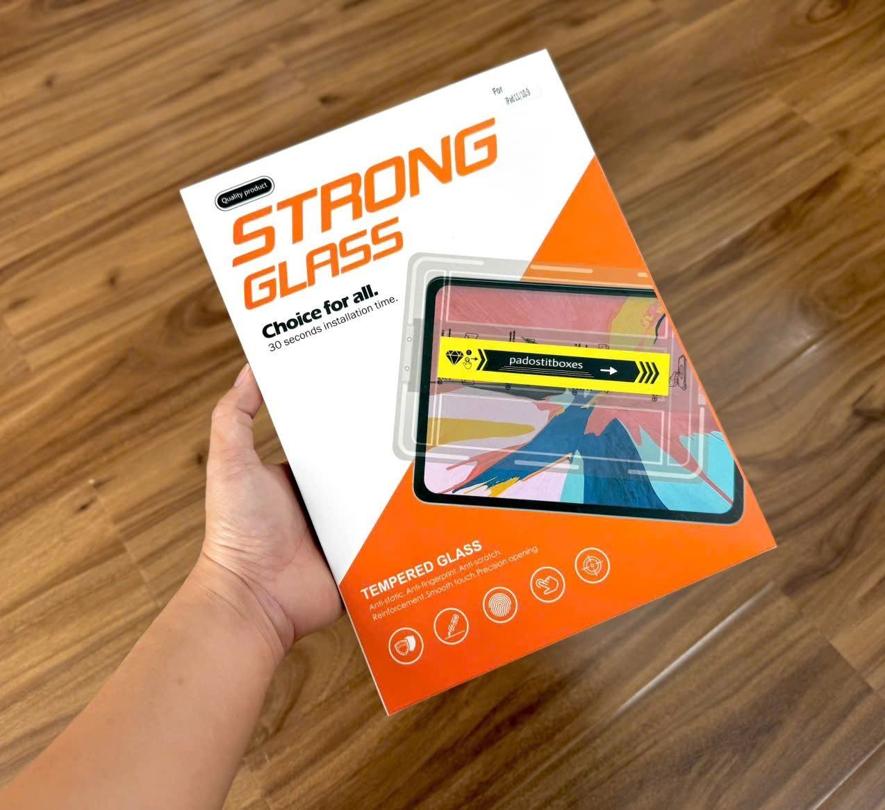  Kính iPad Gen 11(A16) Strong Glass (Có khung) 
