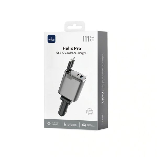  Tẩu Sạc Wiwu Helix Pro 111W (2 Cáp C) 