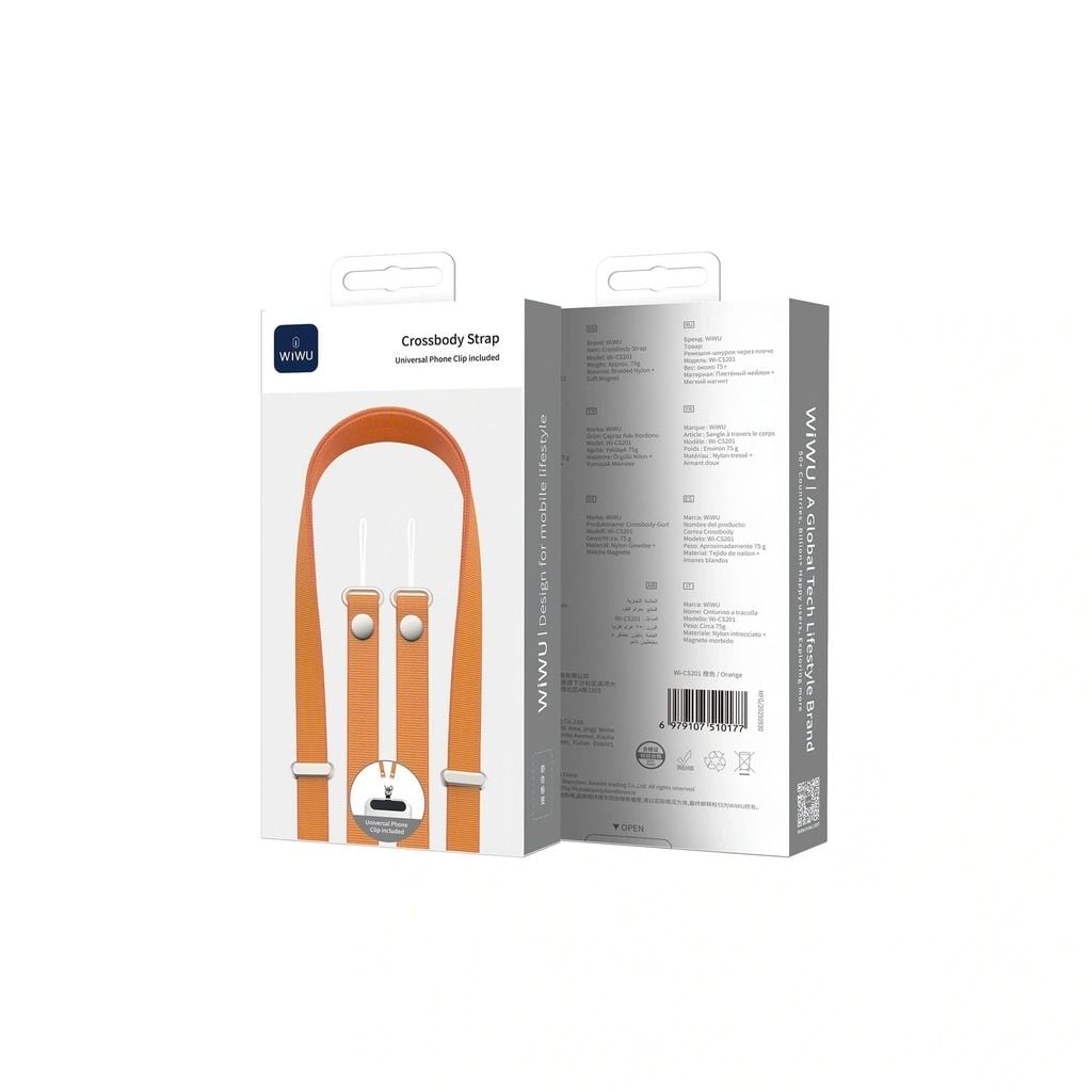  Dây Đeo Điện Thoại Wiwu CrossBody Strap - Cam 