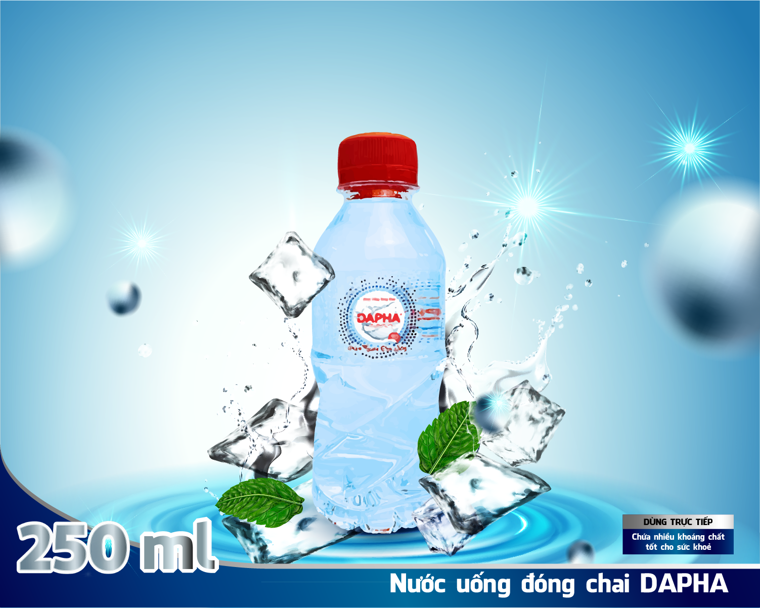  Nước uống tinh khiết đóng Chai 250ML ( 48chai/thùng ) 