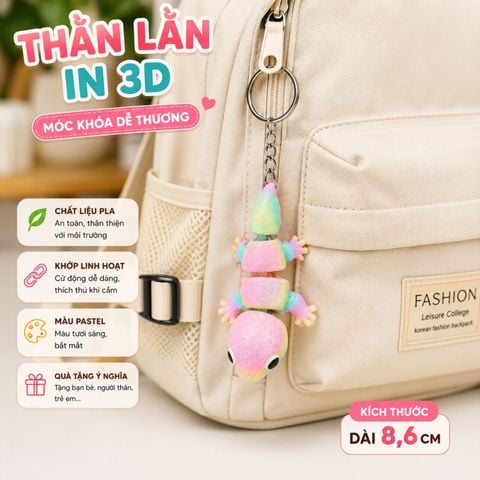  In 3D - Móc khóa Thằng Lằng cầu vòng, Móc trang trí treo Balo 