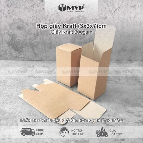  [50 cái] HỘP GIẤY KRAFT ĐỰNG TINH DẦU 10ml - 20ml, Hộp giấy kraft đựng nước hoa chiết 