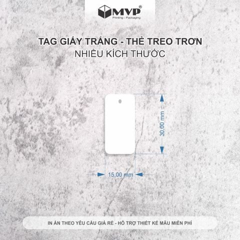  100 Tag giấy mini trắng trơn nhiều kích thước - Thẻ treo ghi giá cho trang sức 