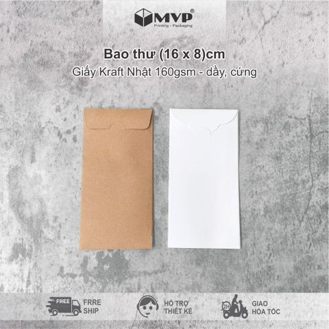  [50 cái] Bao Lì Xì Kraft trơn, Bao Lì Xì Trắng để tự trang trí 
