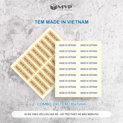  500 tem dán made in Vietnam, Tem decal sẵn keo lột dán (30x7)mm 