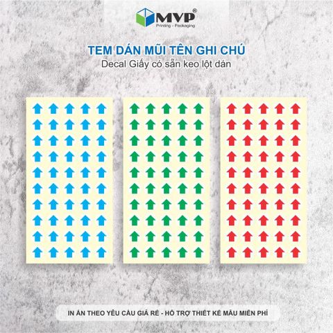  [500 Tem] Sticker mũi tên dán lỗi SP nhiều size 