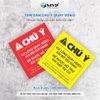 Tem dán quay clip trước khi mở hàng (5x5)cm màu vàng, màu đỏ, Decal giấy cán màng bóng