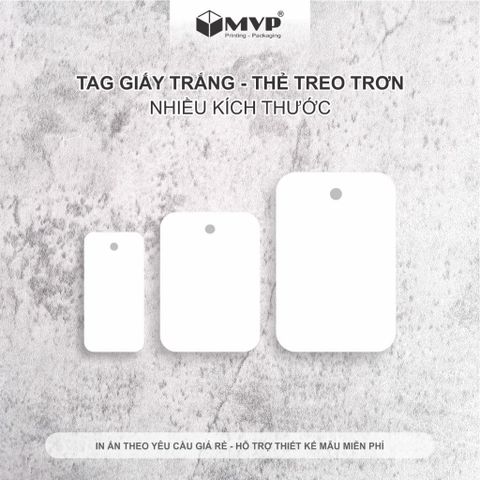  100 Tag giấy mini trắng trơn nhiều kích thước - Thẻ treo ghi giá cho trang sức 