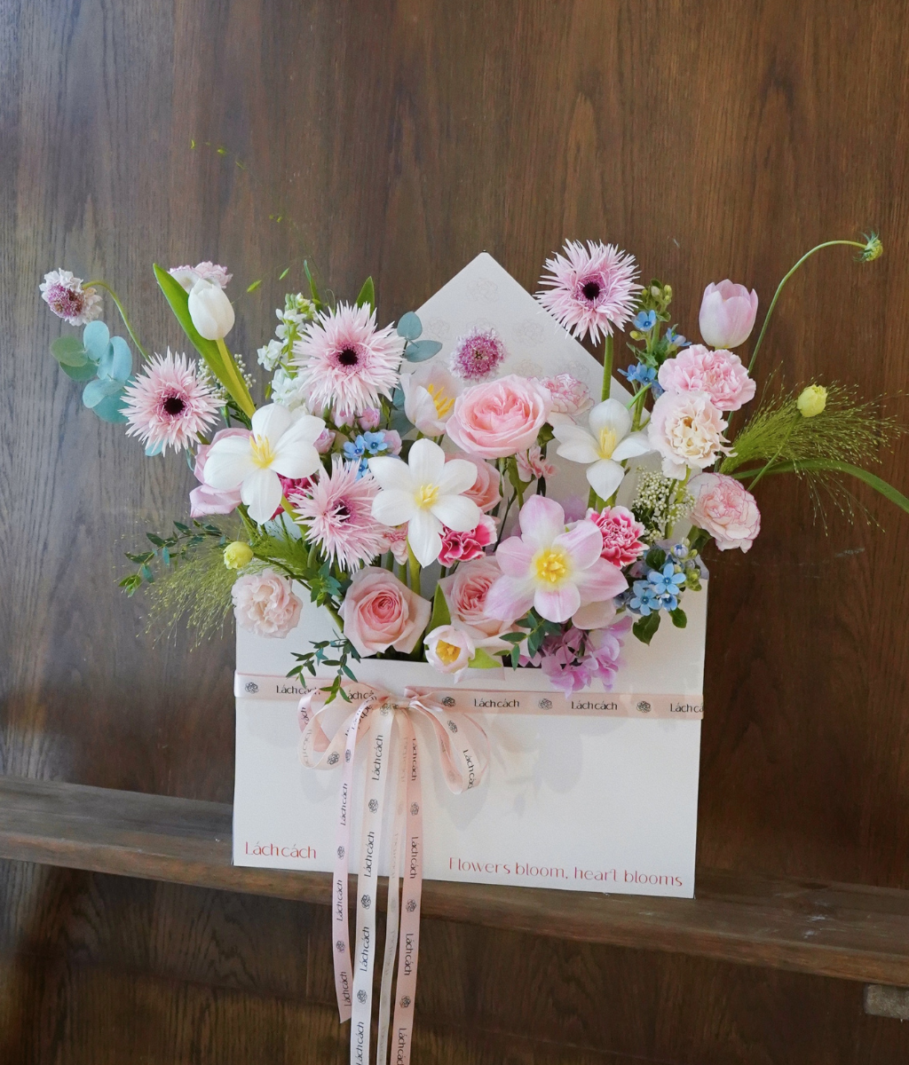 Phong thư hoa big size - tone hồng