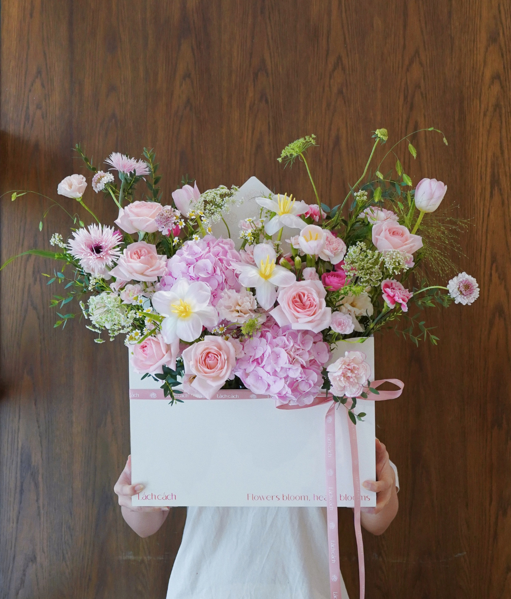 Phong thư hoa big size - tone hồng