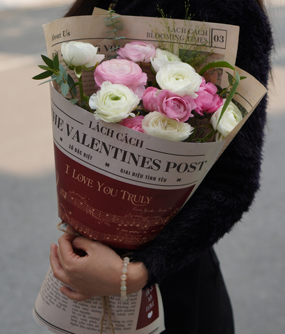 Valentine 2026 - Mẫu 07 - Blooming mao lương trắng, hồng