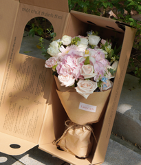 Box thảnh thơi tú cầu hồng mix tulip