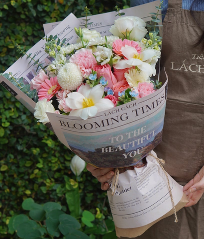 Bó Blooming times hồng hermosa mix tulip