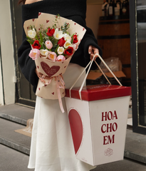 Valentine 2026 - Mẫu 15 - HOA CHO EM 16b tulip trắng, hồng