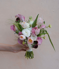Hoa cưới calla lily hồng mix tone hồng