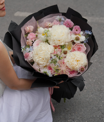 Bé tròn xoe peony mix tulip