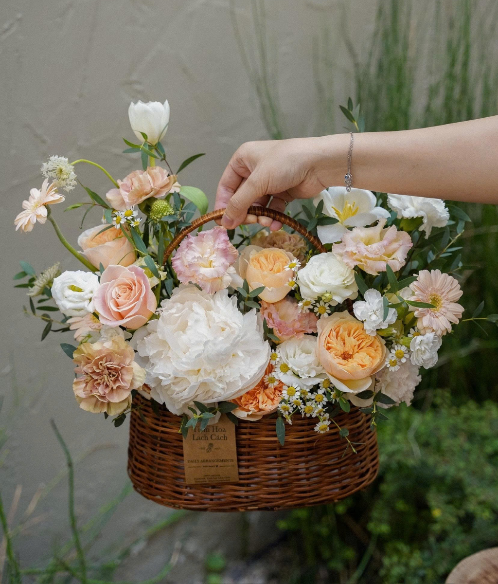 Giỏ Hàn Quốc peony mix