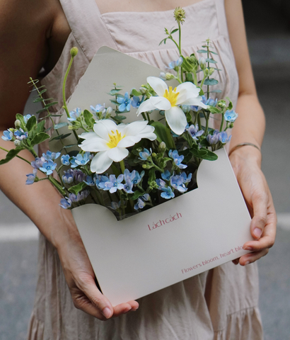 Phong thư hoa sao xanh mix tulip