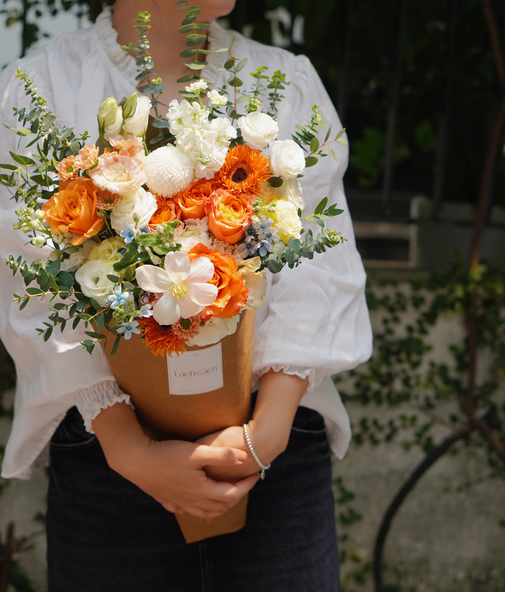 Signature hồng cam mix tulip