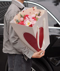 Hộp Hoa cho Em hồng chùm mix tulip