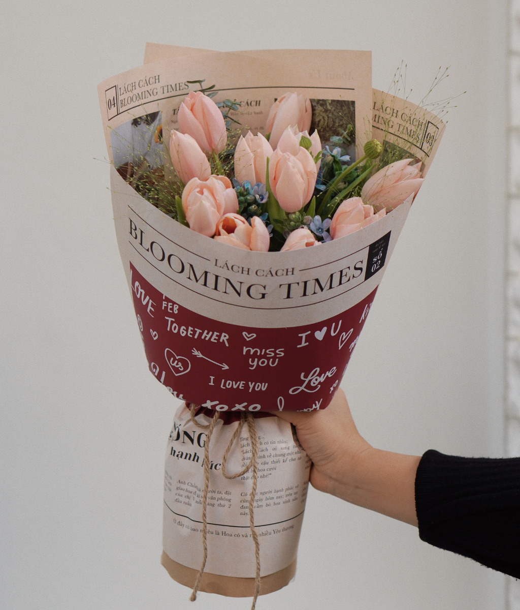 Bó Blooming times tulip cam đào