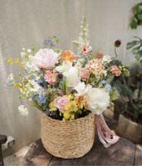 Giỏ lục bình Mùa hè mix tulip