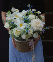 Giỏ cói peony mix