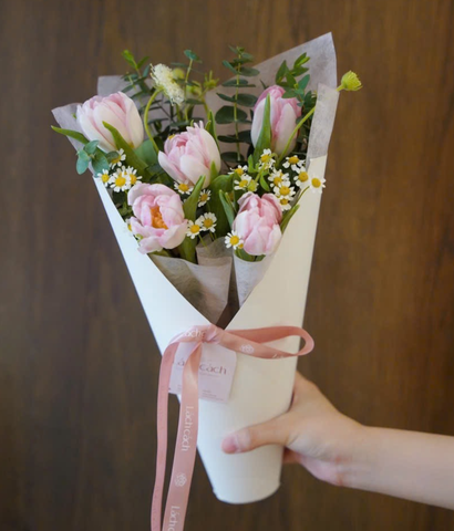 Valentine 2026 - Mẫu 02 - Bồng bềnh 5b tulip hồng kép