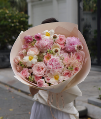 Bé tròn xoe peony mix tulip