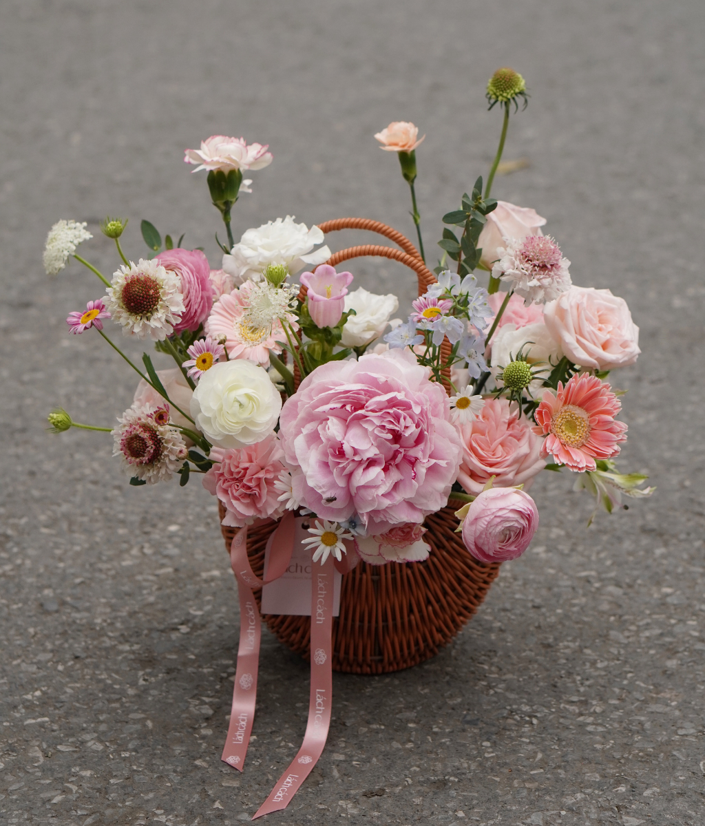Giỏ Hàn Quốc peony