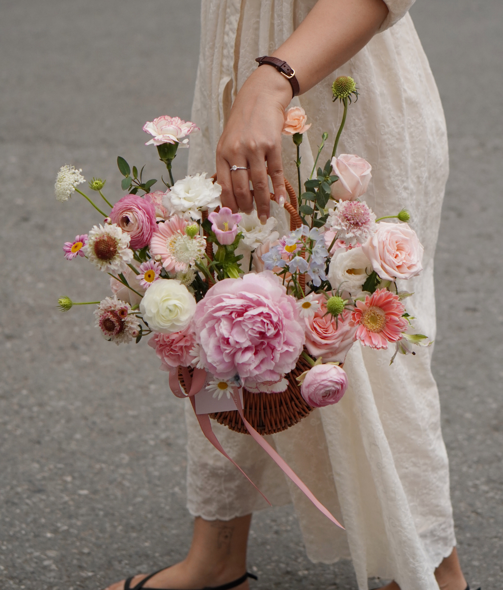 Giỏ Hàn Quốc peony