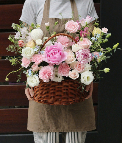 Giỏ Hàn Quốc peony mix