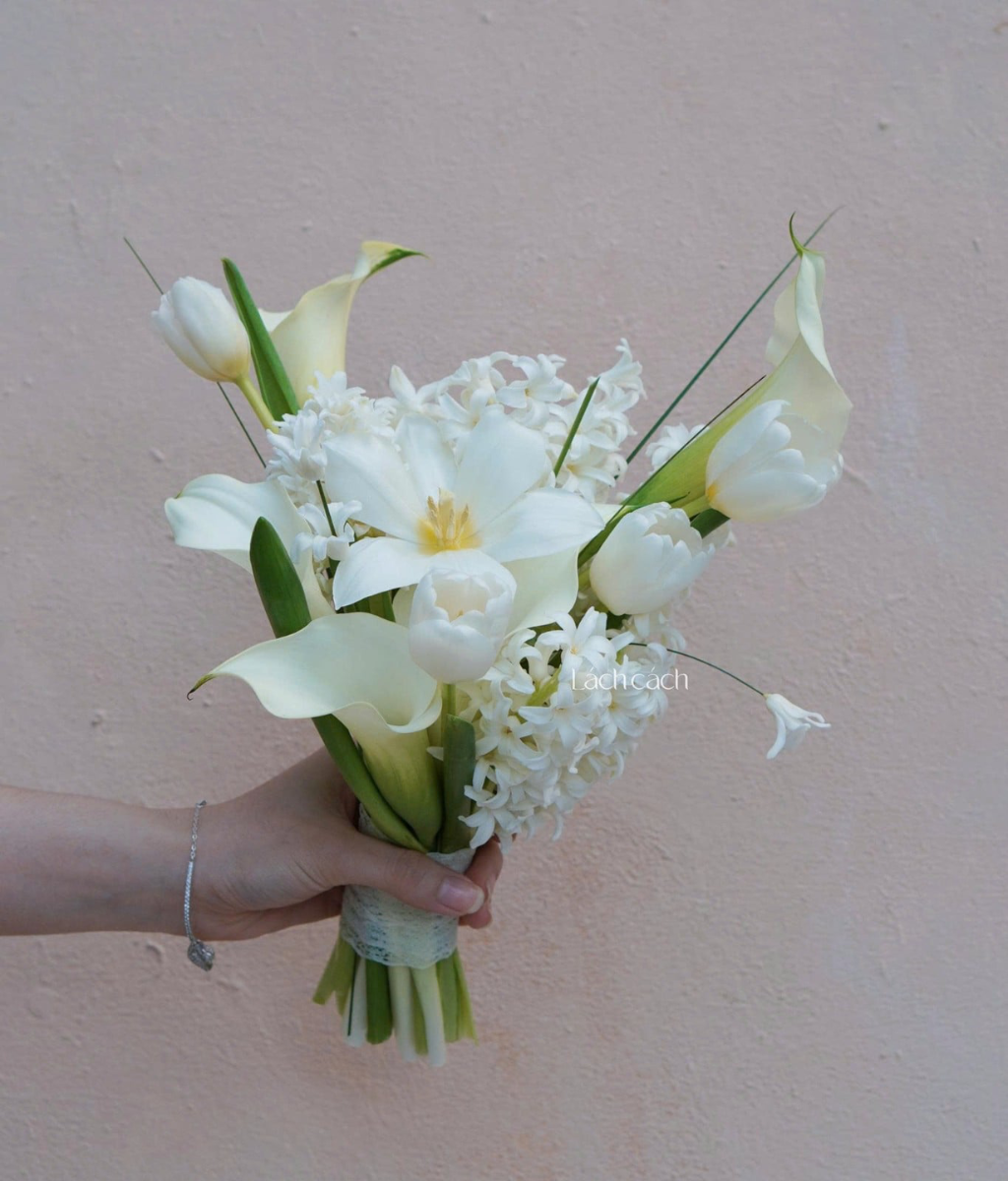 Hoa cưới dạ lan hương mix calla lily