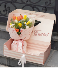 Box The Blooming Whisper tulip cam vàng